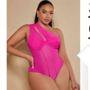 Neon pink bodysuit